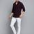 Showoff men's long sleeves solid violet shirt