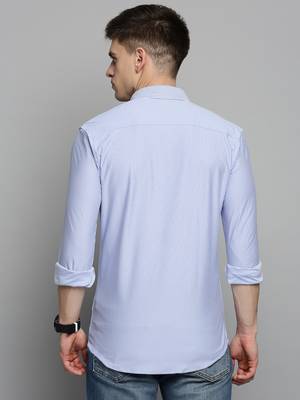 men's long sleeves solid blue shirt 4
