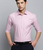 Showoff men's long sleeves solid pink shirt