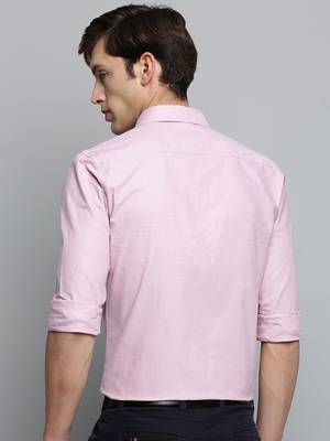 Showoff men's long sleeves solid pink shirt 4