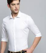 Showoff men's long sleeves solid white shirt