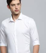 Showoff men's long sleeves solid white shirt