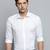Showoff men's long sleeves solid white shirt