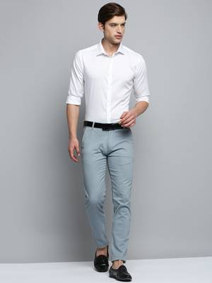 Showoff men's long sleeves solid white shirt 5