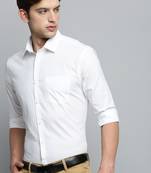Showoff men's long sleeves solid white shirt