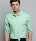 men's long sleeves textured green shirt