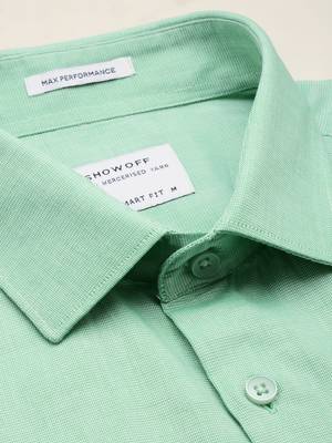 men's long sleeves textured green shirt 5