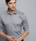 Showoff men's long sleeves other checks grey shirt