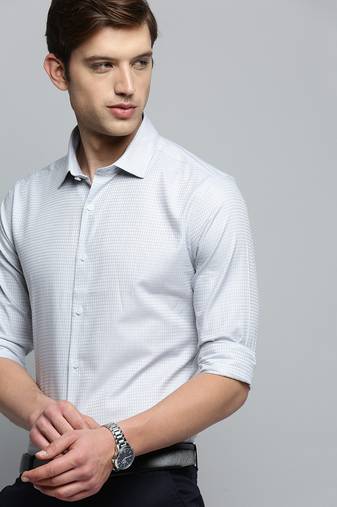 men's long sleeves solid white shirt