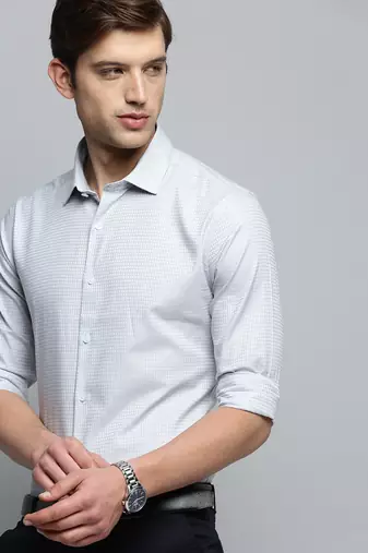 men's long sleeves solid white shirt