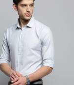men's long sleeves solid white shirt