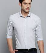 Showoff men's long sleeves tartan checks grey shirt