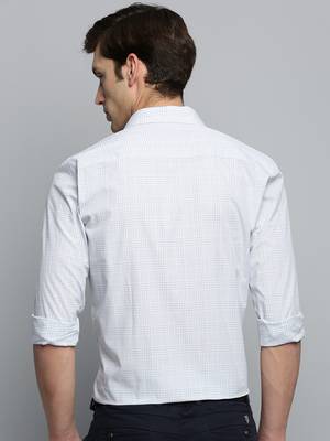 Showoff men's long sleeves tartan checks grey shirt 4