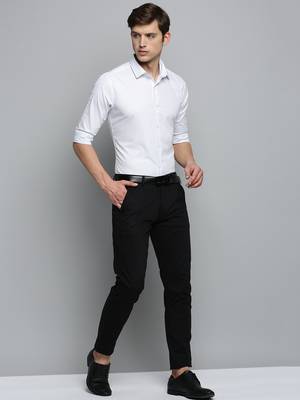 Showoff men's long sleeves vertical stripes white shirt 5