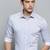 Showoff men's long sleeves vertical stripes white shirt