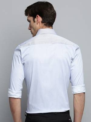 Showoff men's long sleeves vertical stripes white shirt 4
