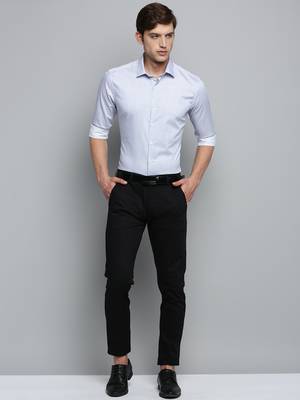 Showoff men's long sleeves vertical stripes white shirt 5