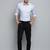 Showoff men's long sleeves vertical stripes white shirt