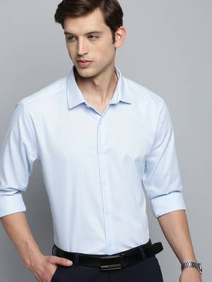 Showoff men's long sleeves pinstripes blue shirt 1