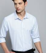 Showoff men's long sleeves pinstripes blue shirt