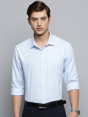 Showoff men's long sleeves pinstripes blue shirt 2