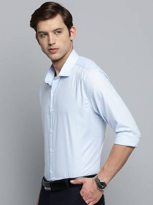 Showoff men's long sleeves pinstripes blue shirt 3
