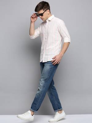 men's long sleeves checked white shirt 5