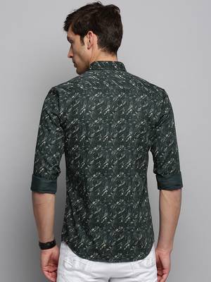men's long sleeves abstract olive shirt 4