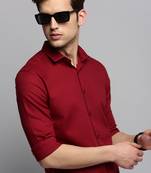 men's long sleeves solid maroon shirt