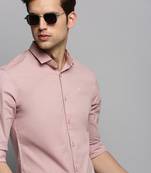 men's long sleeves solid pink shirt