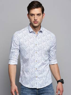 men's long sleeves abstract white shirt 2