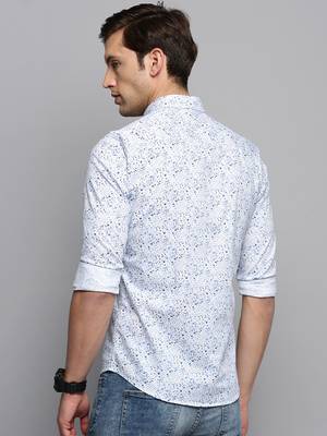 men's long sleeves abstract white shirt 4