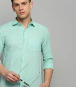 men's long sleeves solid green shirt