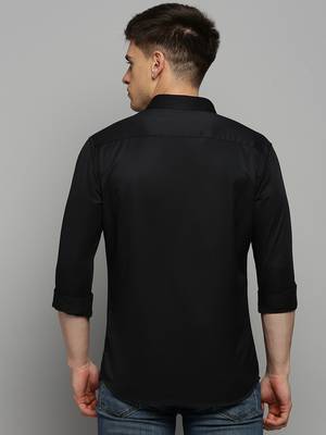 Showoff men's long sleeves solid black shirt 4