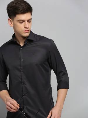Showoff men's long sleeves solid grey shirt 1
