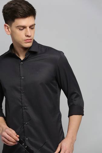 Showoff men's long sleeves solid grey shirt