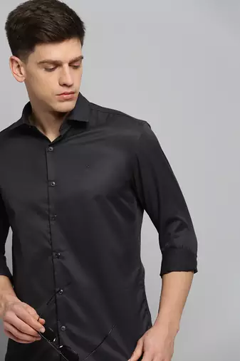 Showoff men's long sleeves solid grey shirt