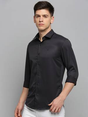 Showoff men's long sleeves solid grey shirt 3