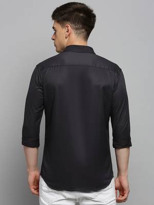 Showoff men's long sleeves solid grey shirt 4