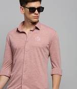 men's long sleeves solid pink shirt