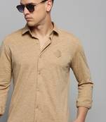 men's long sleeves solid copper shirt