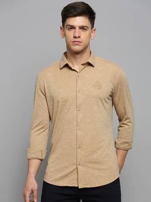 men's long sleeves solid copper shirt 2