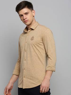 men's long sleeves solid copper shirt 3