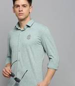 men's long sleeves solid sea green shirt