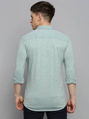 men's long sleeves solid sea green shirt 4