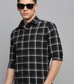men's long sleeves other checks black shirt