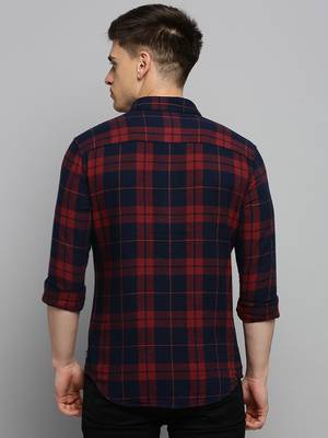 Showoff men's long sleeves other checks rust shirt 4