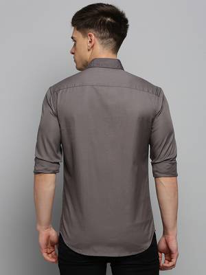 men's long sleeves solid grey shirt 4