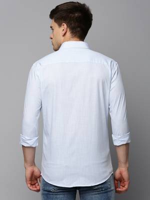 men's long sleeves solid blue shirt 4
