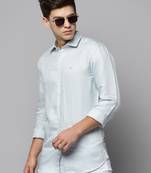 men's long sleeves solid blue shirt